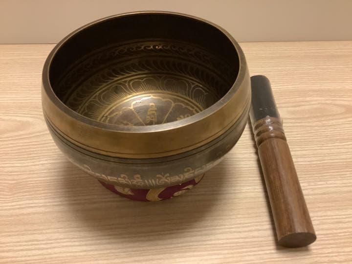 《 チベット密教　新品 》 シンギングボウル　梵字　六字真言　3点セット　u17