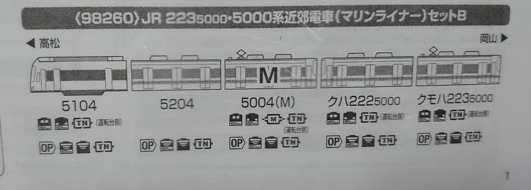 JR 223系 5000番台 マリンライナー Bセット 98260 希少激レア品