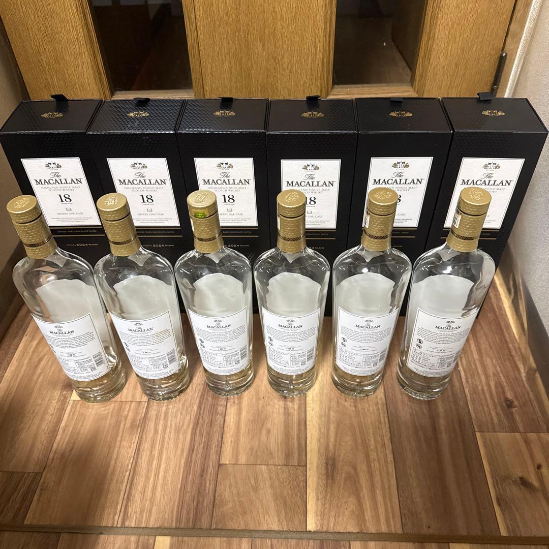MACALLAN マッカラン 18年 700ml 空瓶 6本 空箱6個A2