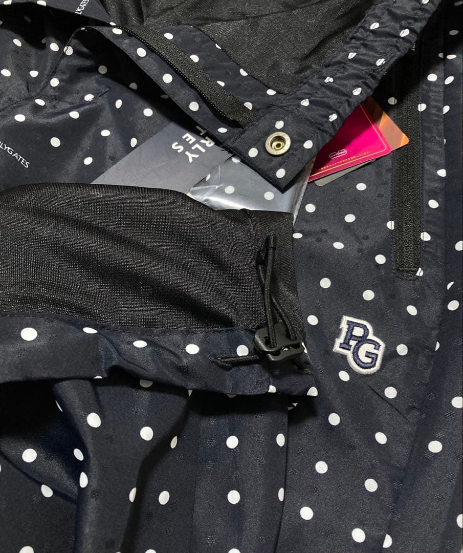 新品 パーリーゲイツ タフレックス×サーモトロンパンツ ミニドット柄(6)LL紺