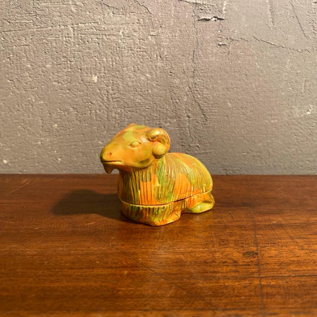 京焼 清水焼 東哉 山羊香合 茶道具 置物 コレクション ヤギ オブジェ