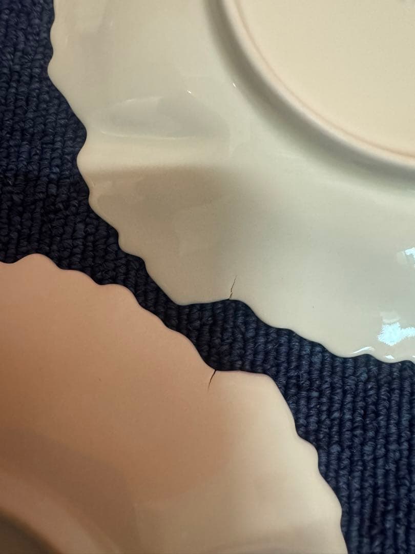 1861  深川製磁　白磁　葉型皿　5客