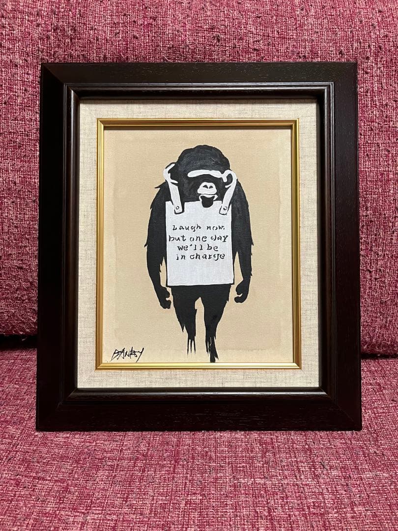 バンクシー Banksy 絵画 油絵 油彩 肉筆 額縁