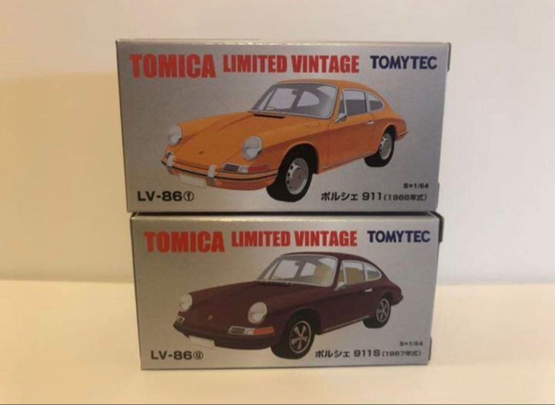 トミカリミテッドヴィンテージ　LV-86 ポルシェ911　黄色＆マルーン　2種