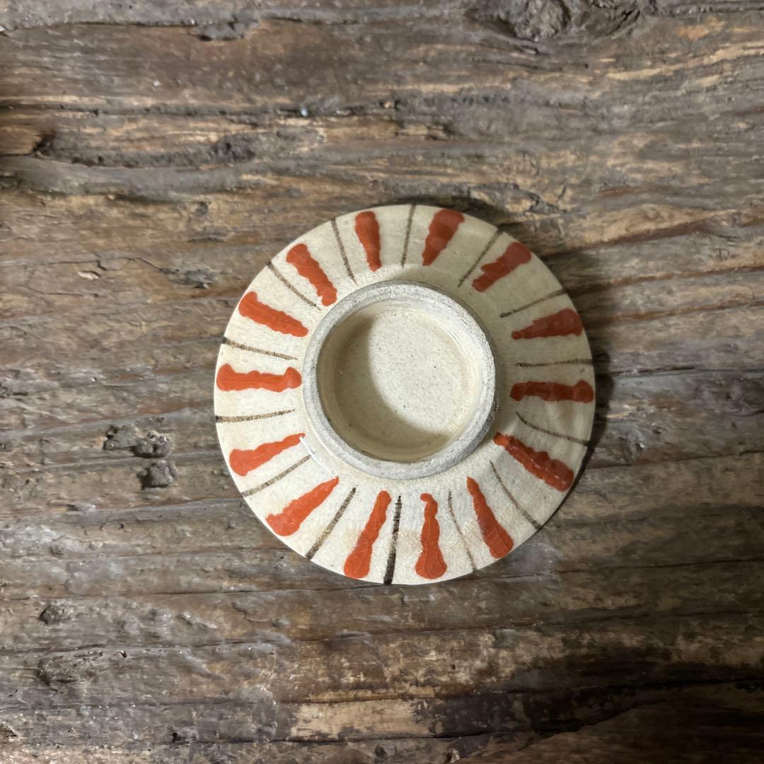 アンティーク　小ぶり麦藁手蓋付き向付　美濃　絵瀬戸　古美術　茶道具　懐石検:李朝