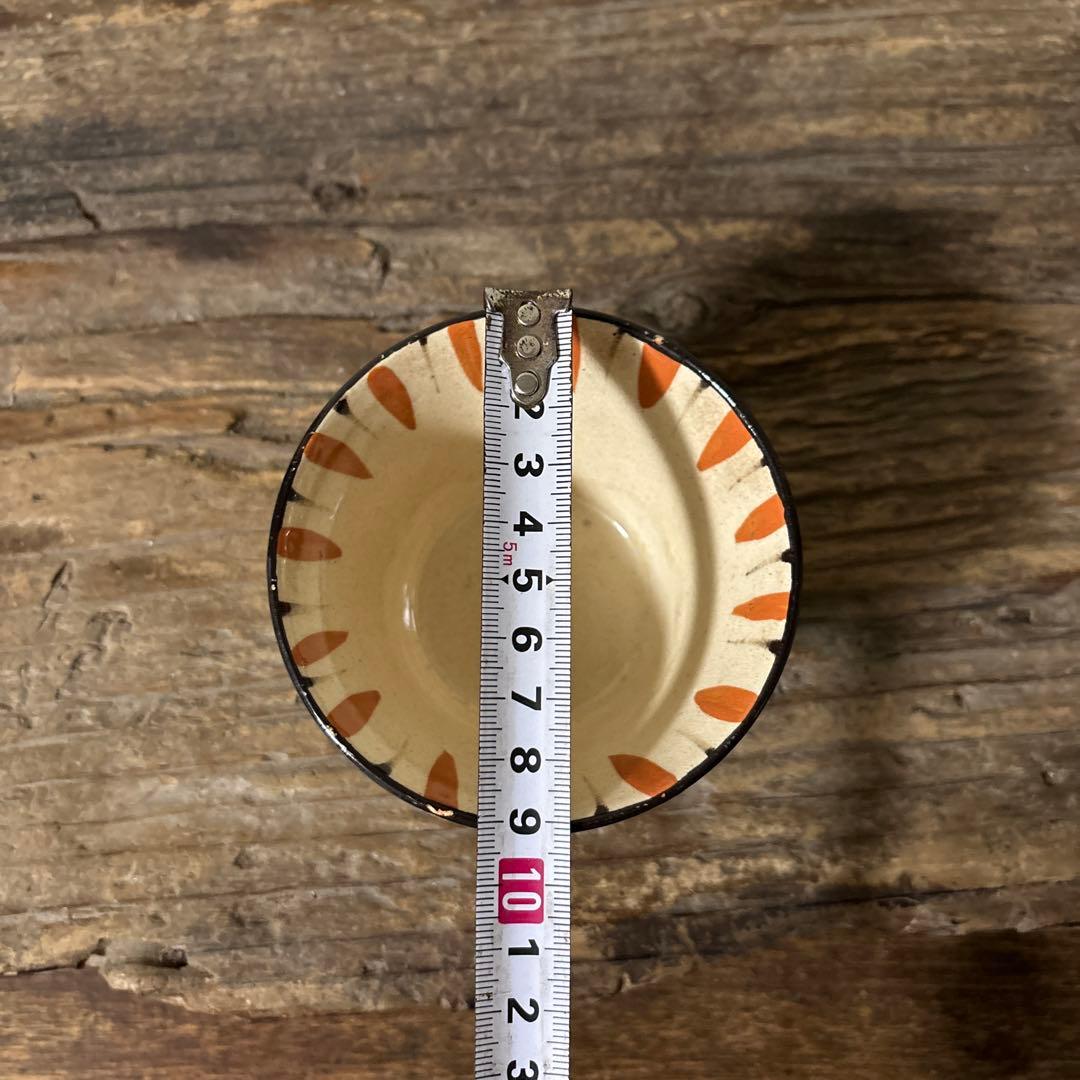 アンティーク　小ぶり麦藁手蓋付き向付　美濃　絵瀬戸　古美術　茶道具　懐石検:李朝