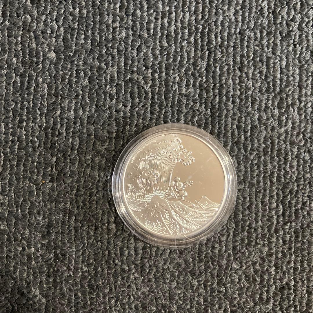 純銀　メダル　ディズニー　ミッキー&北斎　1オンス 銀貨