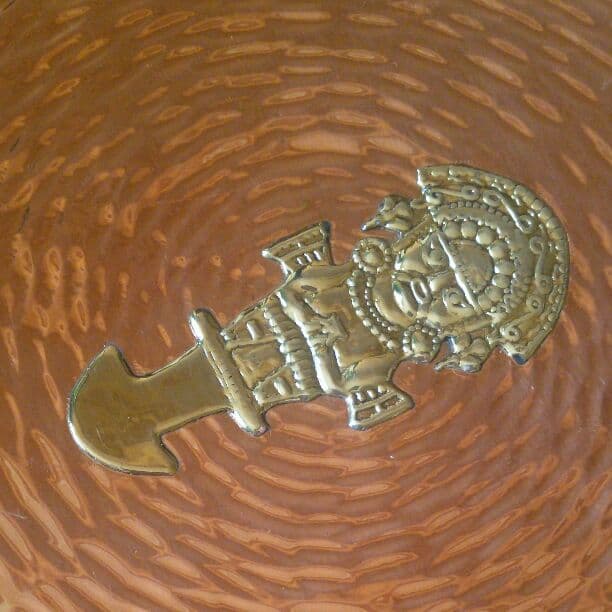 異国エスニック風　民芸品　壁掛けインテリア　銅製品？ 詳細不明 工芸品