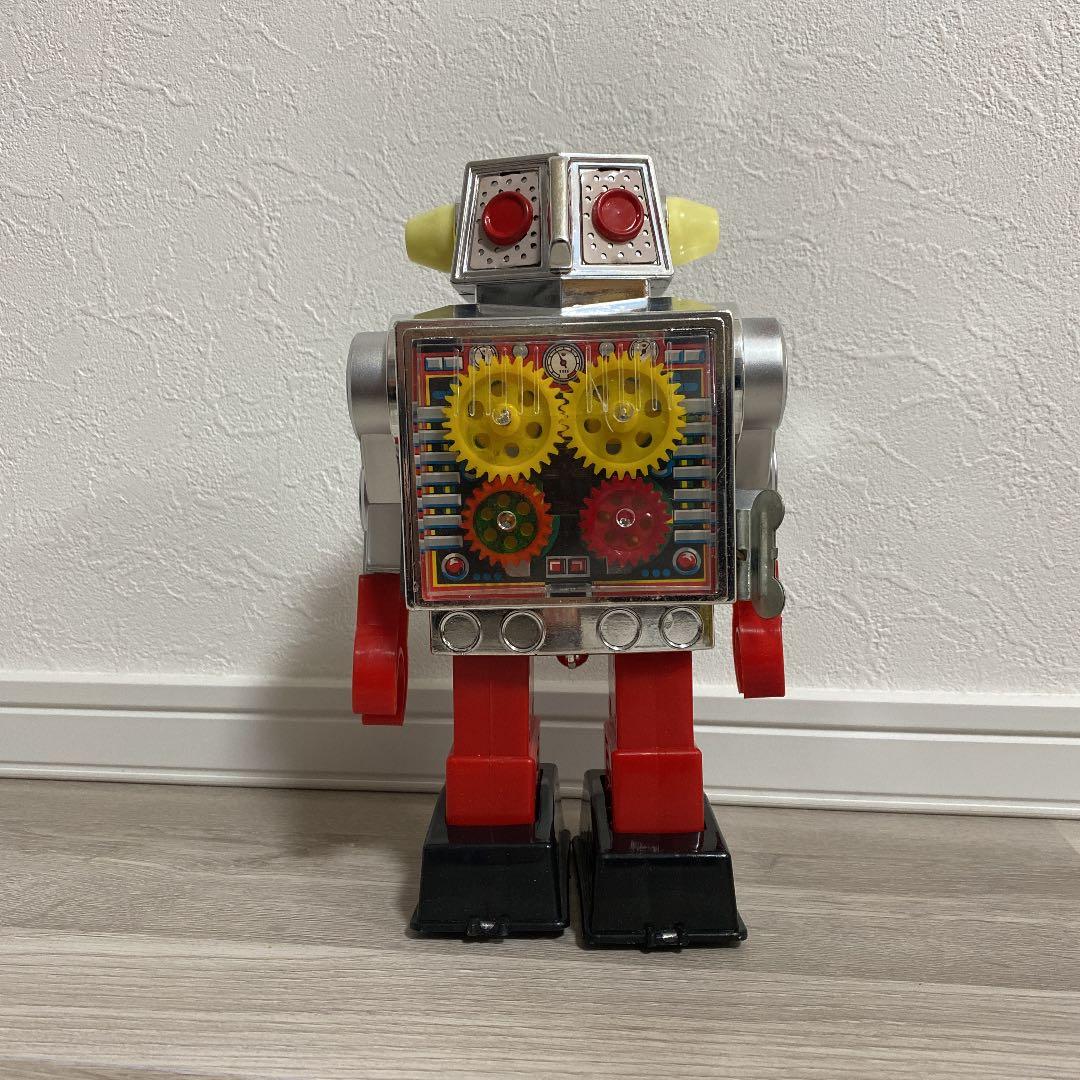 ニュー シルバー ギヤロボット ゼンマイ式ロボット