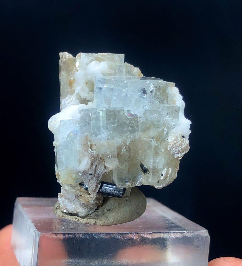 ショールトルマリンとホワイトマイカ入りアクアマリンクリスタル