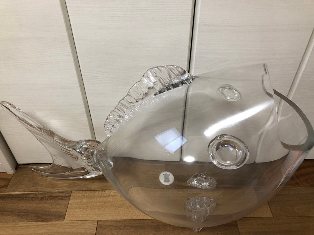 ガラス製 魚の形状 アート 約75cm