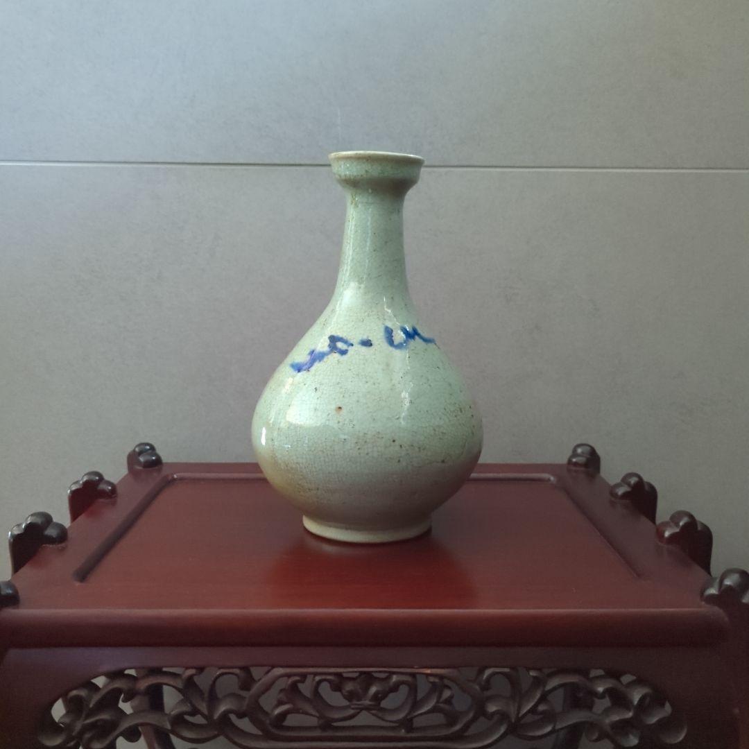 朝鮮古美術　骨董品　古道具　高麗李朝　染付　青磁貫入　大徳利　花瓶　飾り壺