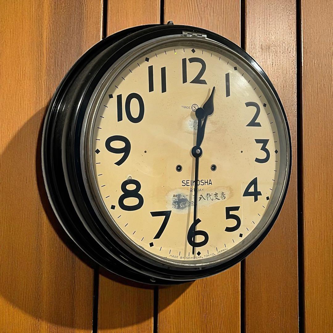 アンティーク時計　昭和初期　SEIKOSHA ゼンマイ式　レトロ　トーマス型掛け