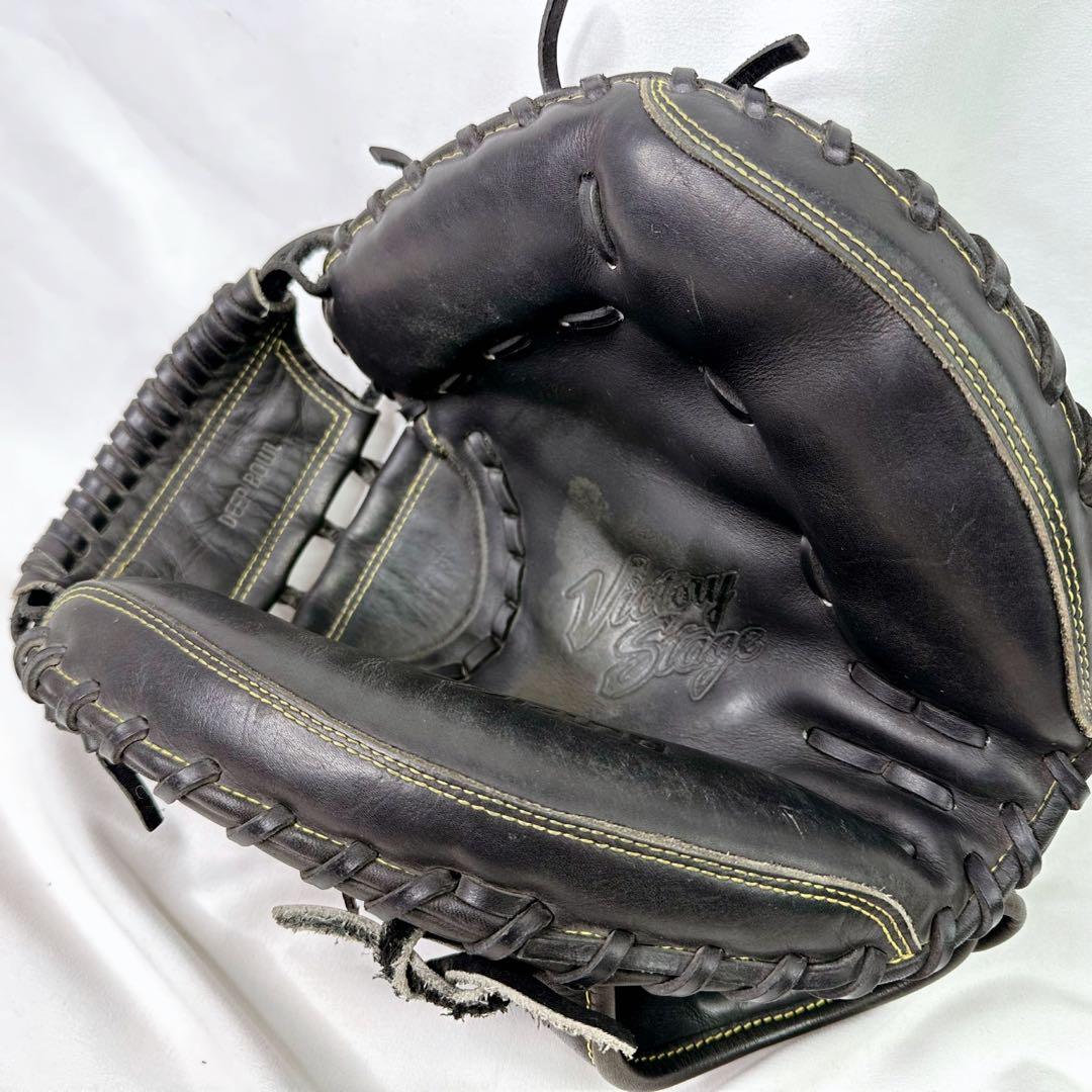 【美品】一般 軟式野球 キャッチャーミット ミズノ ブラック ビクトリーステージ