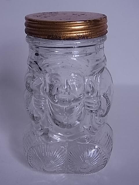 和ガラス　大黒様　あめや瓶　金平糖瓶　ガラス瓶　地球瓶　飴瓶　菓子瓶　昭和レトロ