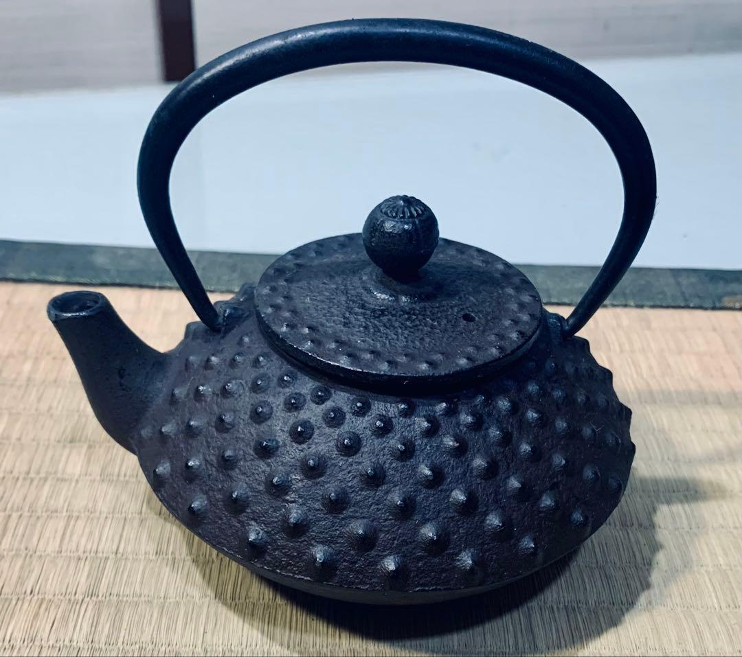 南部鉄器 岩鋳 IWACHU 突起模様 鉄瓶 黒