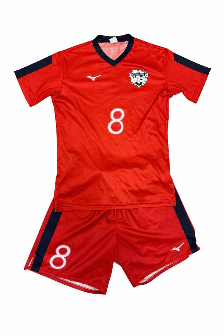 城西大学　サッカー部　ユニフォーム　赤 MIZUNO