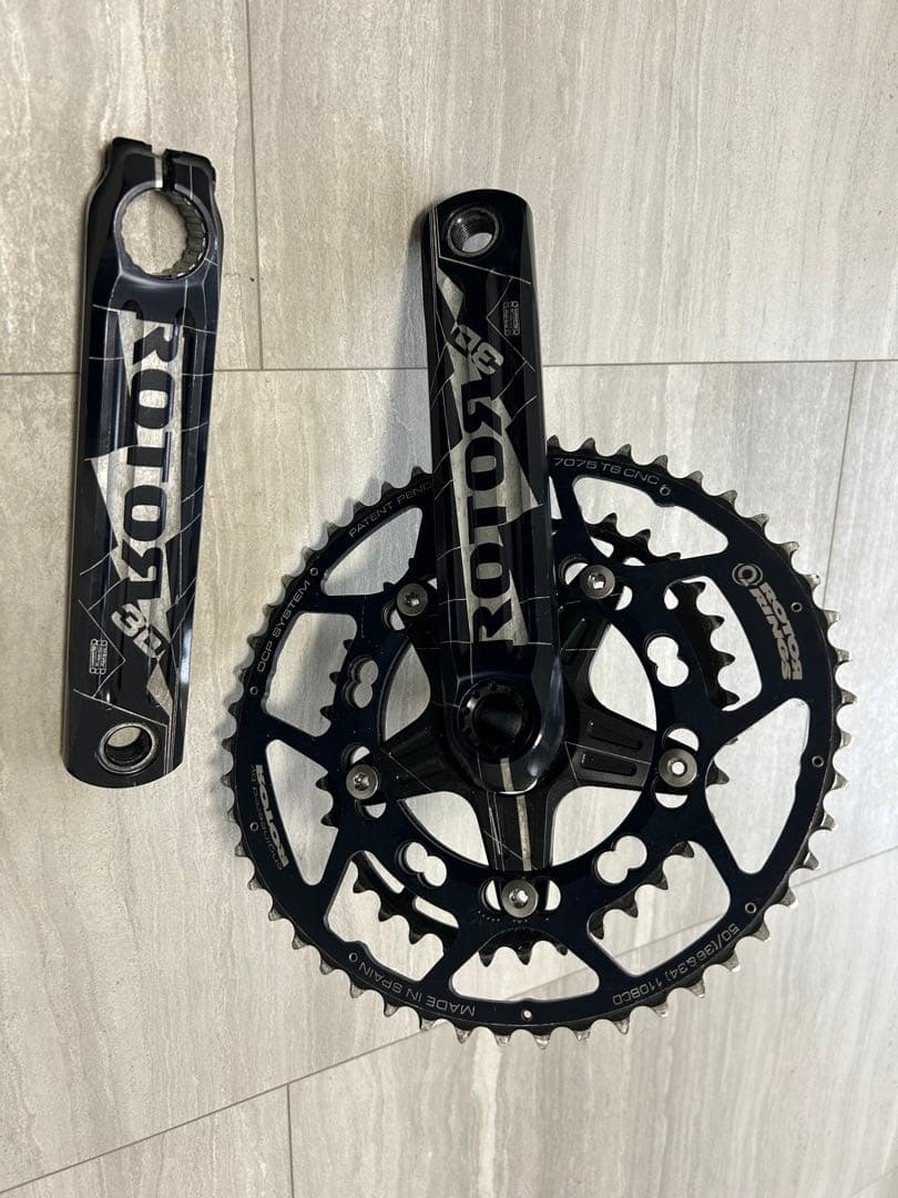 ROTOR 3Dクランクセット クランク長165mm楕円チェーンリング付