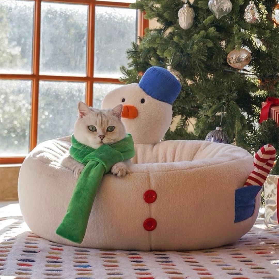 雪だるま型ペット用ベッド