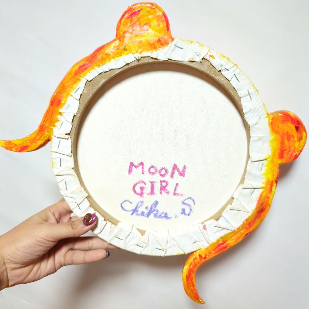 【一点物アート】MOON GIRL−月の子-【丸キャンバス】