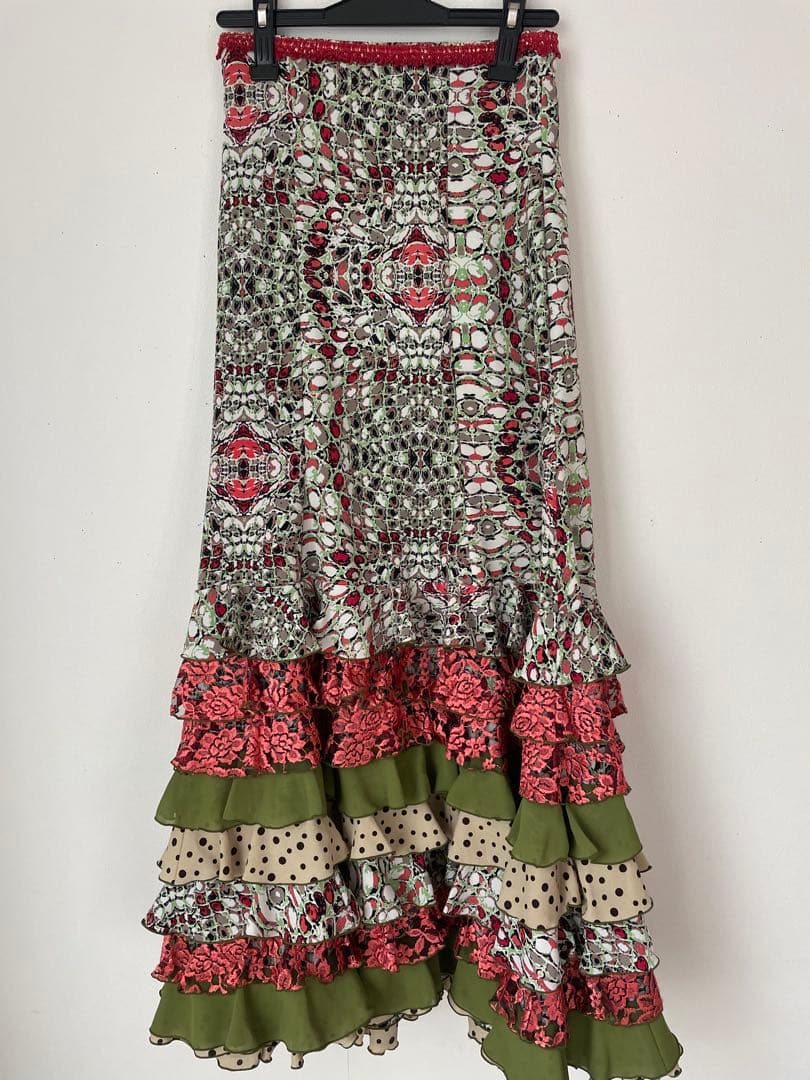 フラメンコ スカート 多色 フリル