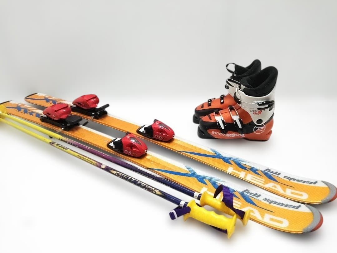 ジュニアスキー4点セット HEAD 117cm ロシニョールブーツ 22cm