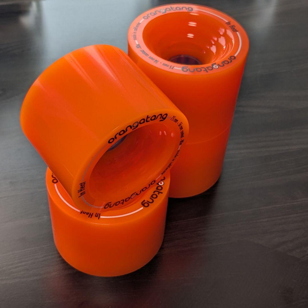 オランガタン インヒート 75mm 80a ロングボードウィール オレンジ