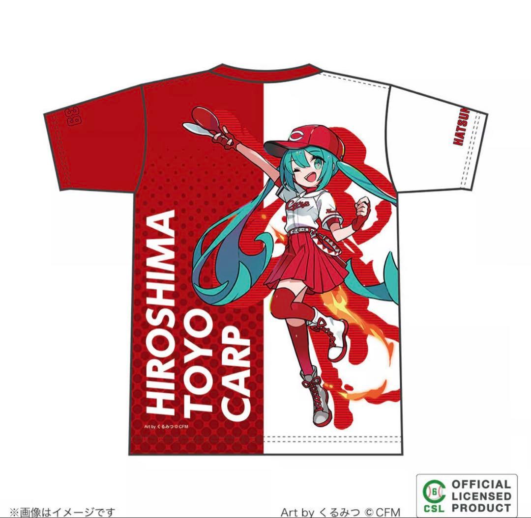 初音ミク/広島東洋カープ カープ　初音ミク　Tシャツ　Lサイズ　&タペストリー