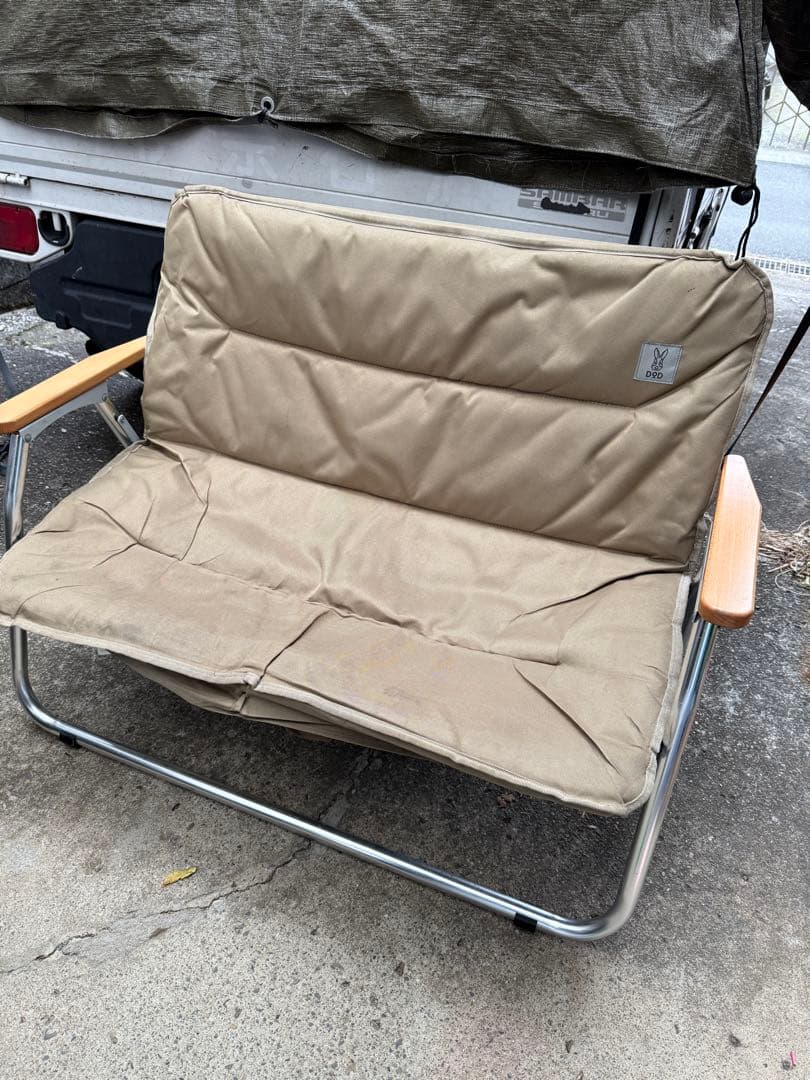 DOD グッドラックソファ ベージュ 2人掛け 折りたたみチェア キャンプ