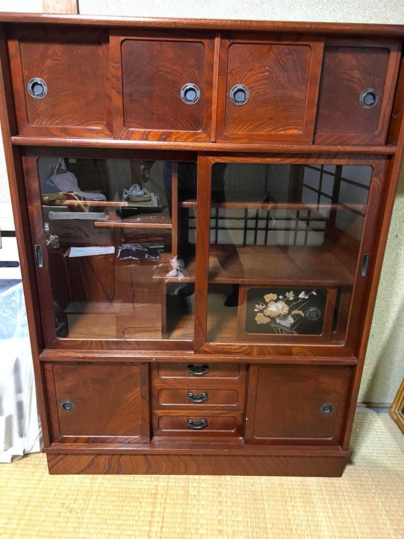 桃　茶箪笥　昭和レトロ