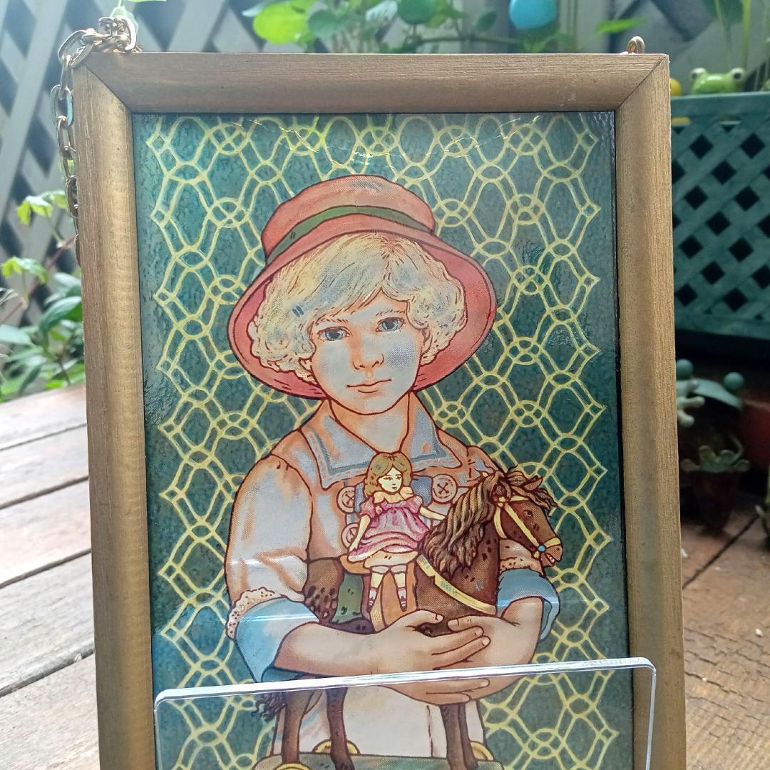 新品ジャン・ハガラ ステンドグラス 少女とお人形 ジョディ グラスマスターズ社