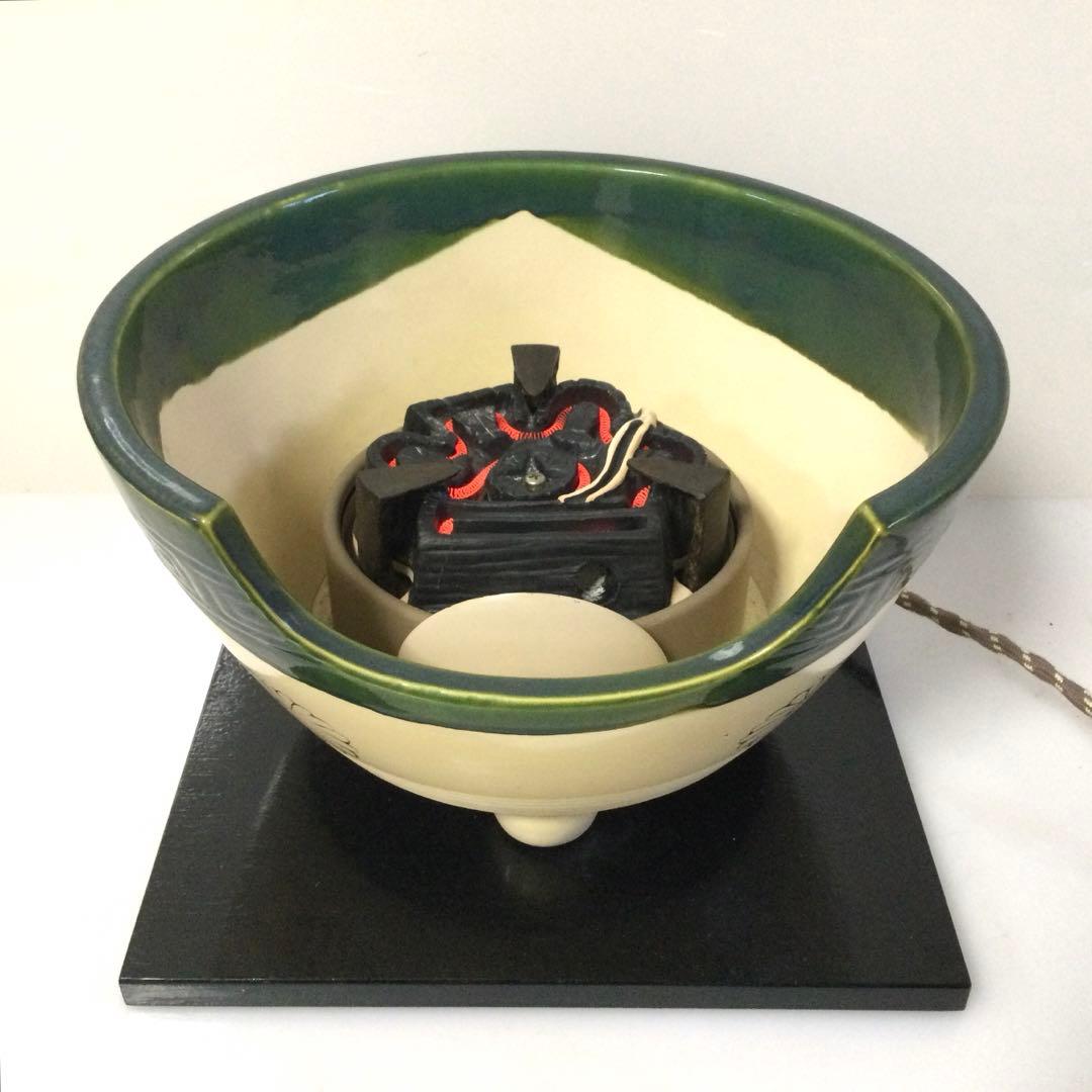 茶道具 野々田式風炉型電熱器 織部風 紙箱付 点検OK L314