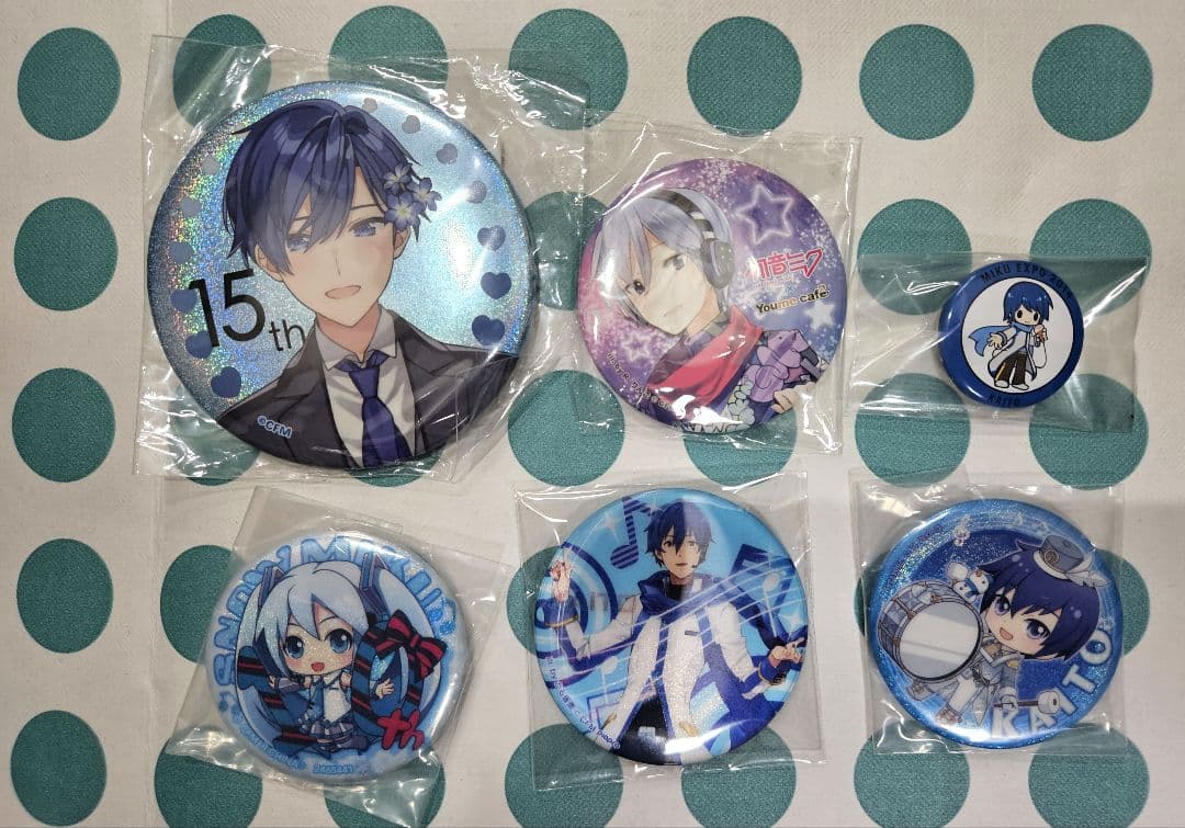 6点 KAITO 缶バッジ 星のカケラ 初音ミク 楽コレ MIKU EXPO