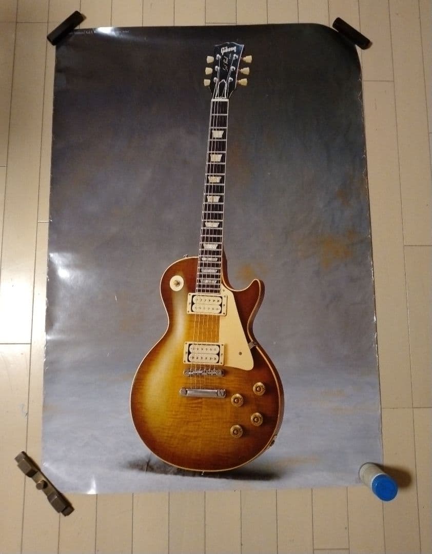 ギブソン　1959年ビンテージレスポール サンバースト 実寸サイズ両面ポスター