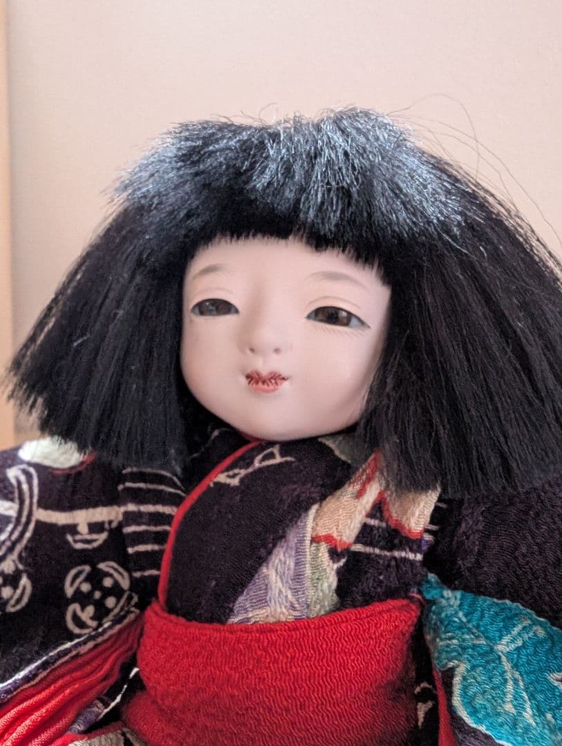 人気作家「味岡映水」 市松人形女の子 日本人形１６cm 桐塑美品 豆人形