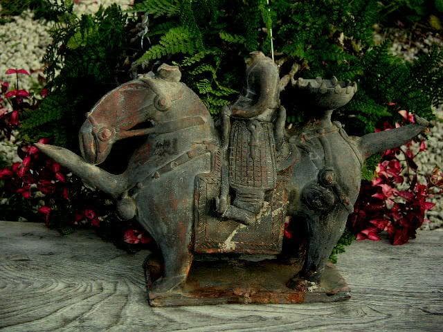 ♥中国　発掘　傭　馬　人物　注水　頭欠損　骨董品