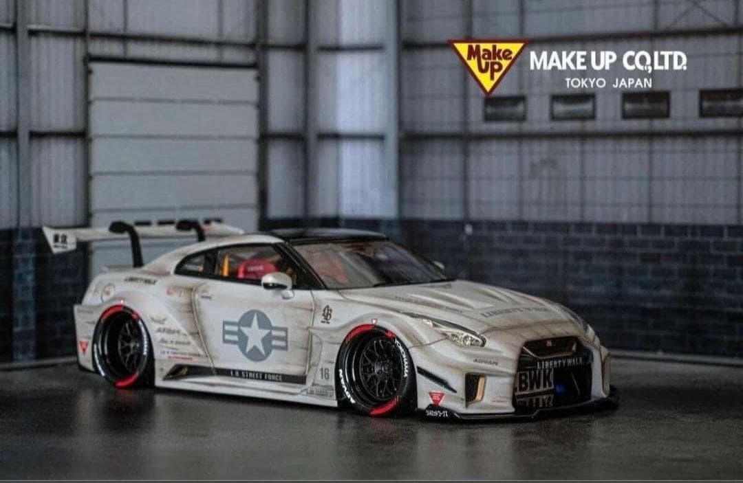 リバティウォーク 限定 Make Up Nissan GT-R LBWK1/43