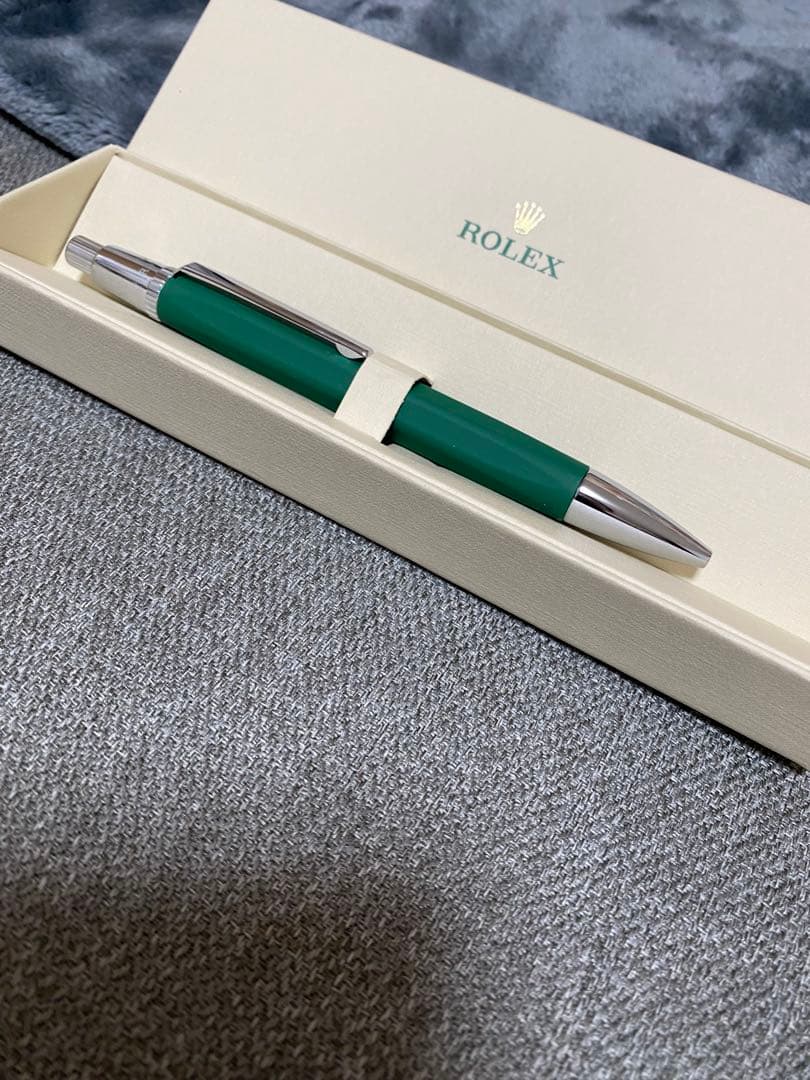ROLEX ボールペン 緑色 本体 箱付き