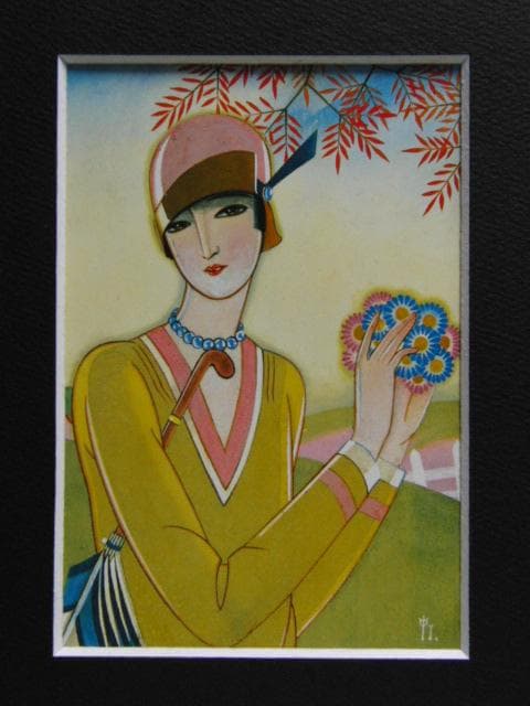 蕗谷虹児、【令女界12】、美人画、希少な画集より、新品高級額