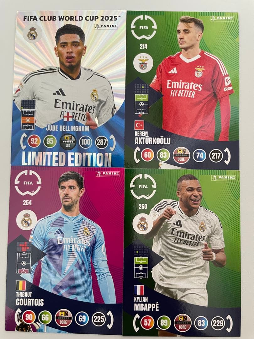 FIFAクラブワールドカップ2025 限定カード　Ｒマドリード４枚セット超美品