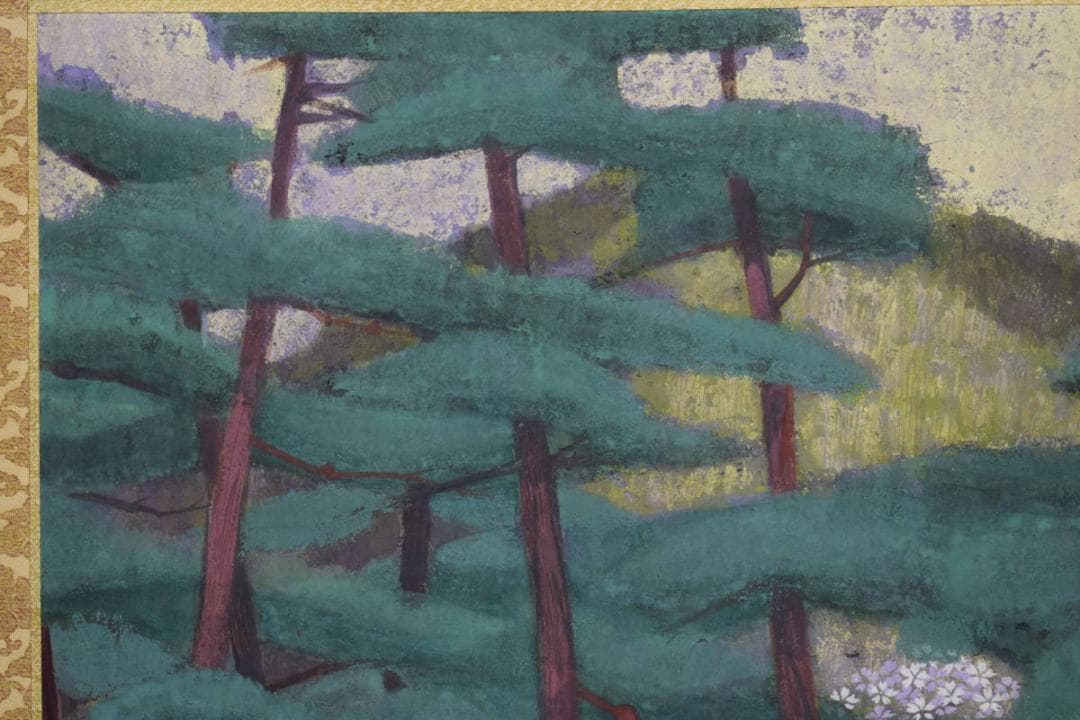 不詳/作者不詳/松山桜花図/桐箱太巻二重箱付/布袋屋掛軸HG-893