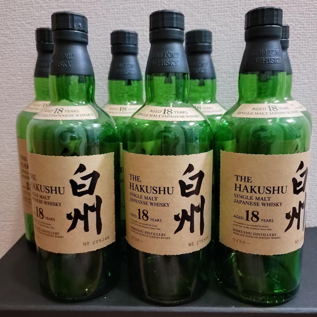 白州１８年（空き瓶７本セット）　 シングルモルトウイスキー