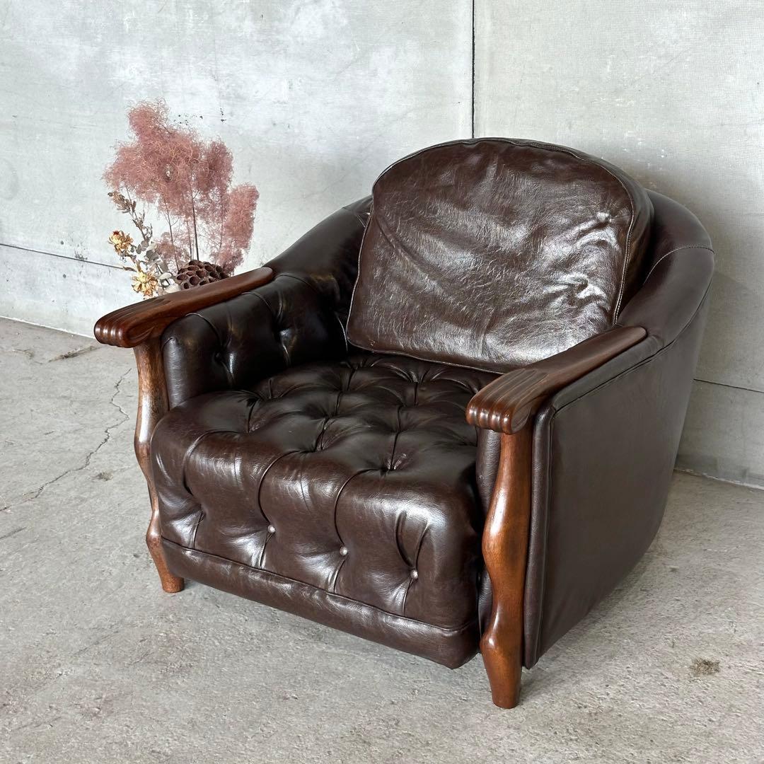 マルニ木工 ベルサイユ 本革シングルソファ Mスムース