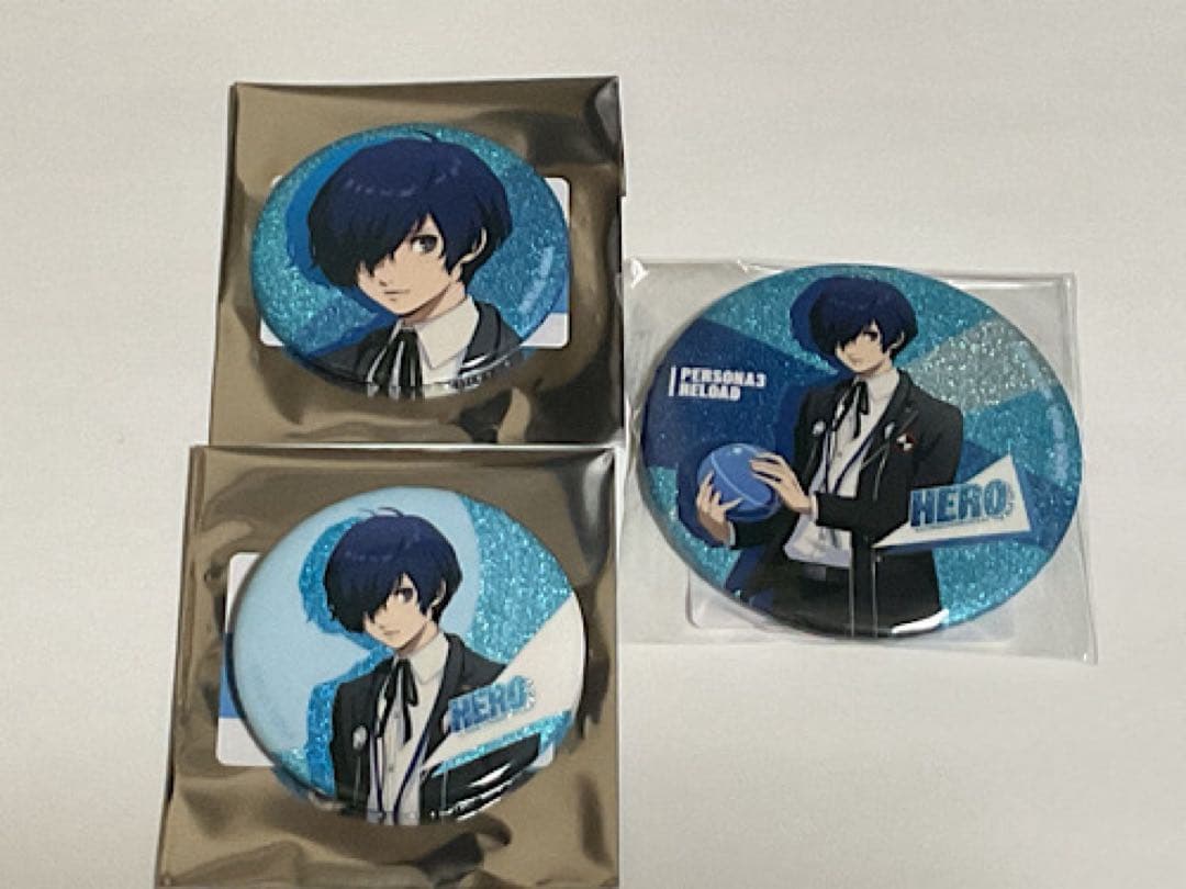 ペルソナ3 リロード ラウンドワン コラボ 缶バッジ 主人公 結城理 セット