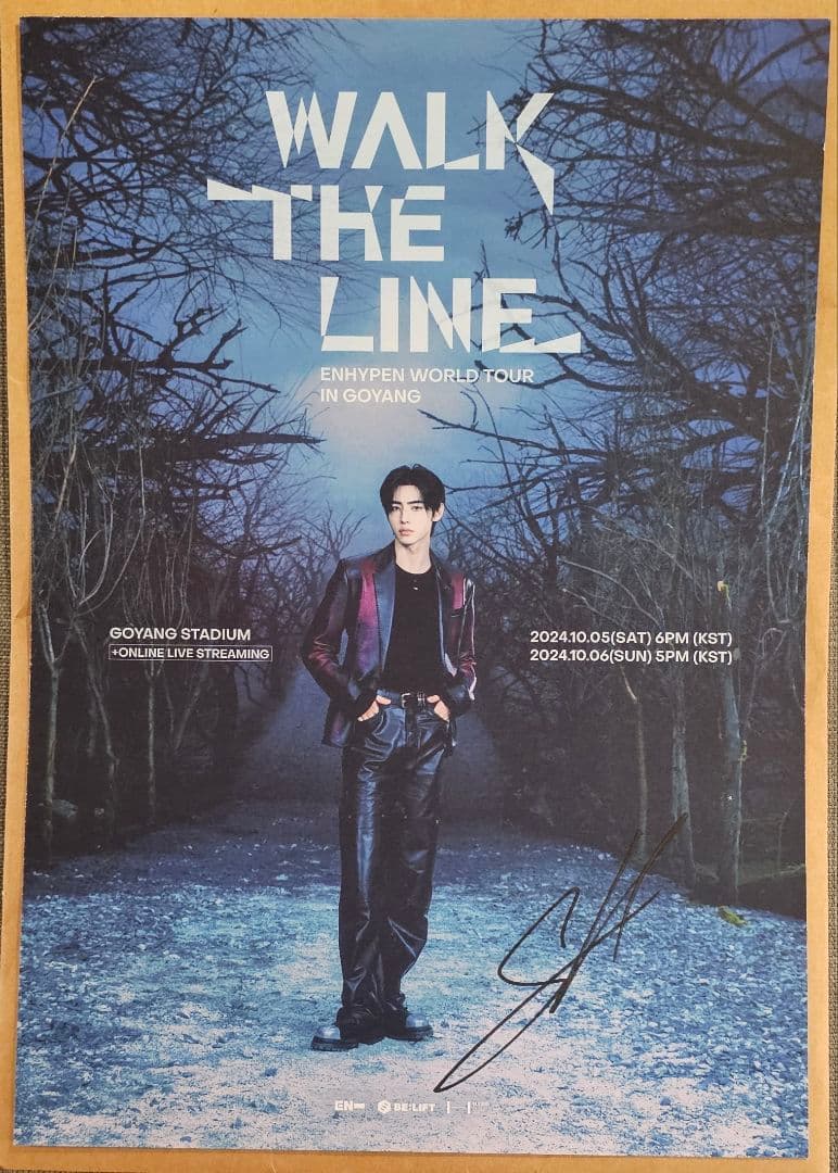 【ENHYPEN】ソンフン 直筆サイン入り ポスター　WTL プレステ特典
