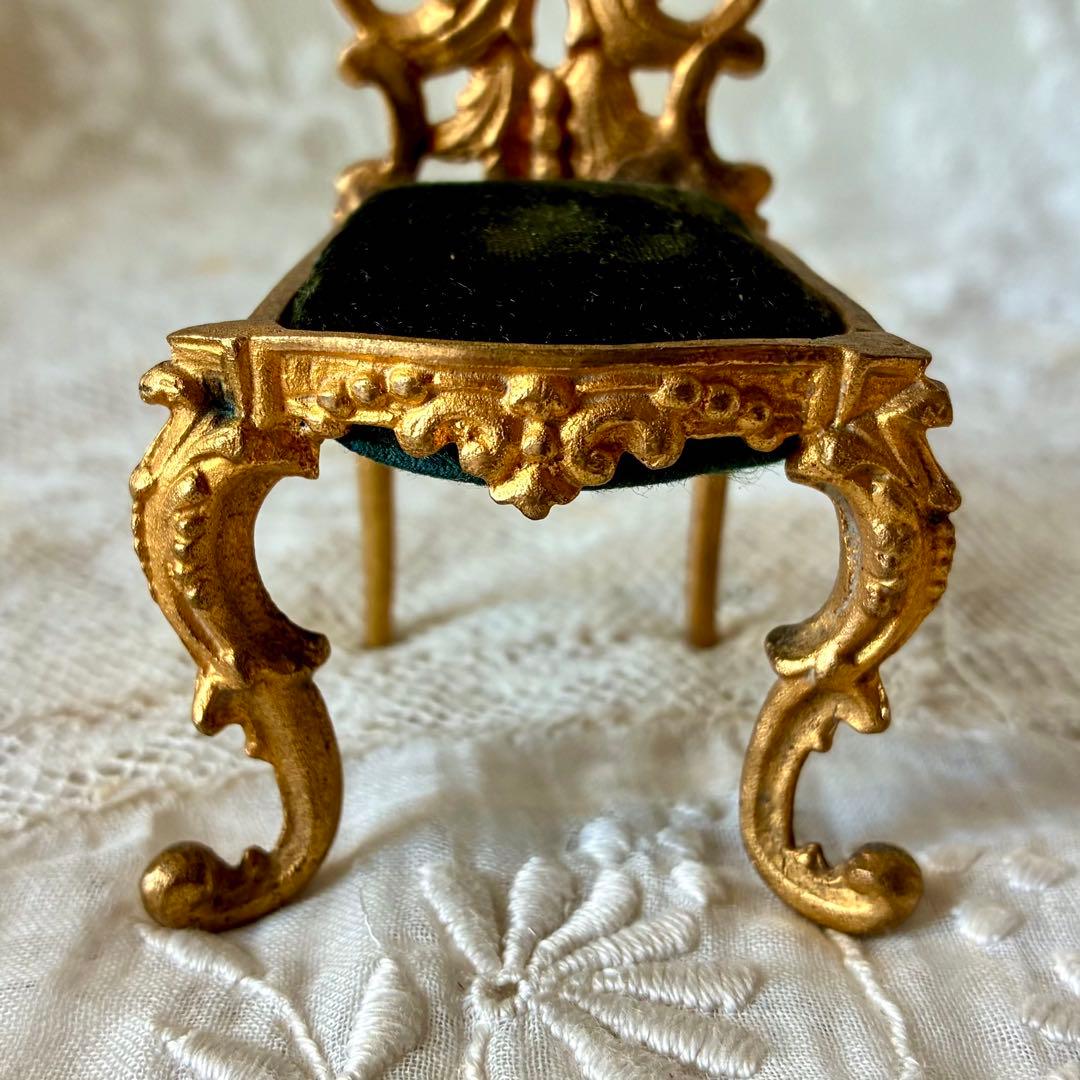 ドールチェア　人形用椅子　ミニチュアジュエリーディスプレイ　フランスアンティーク