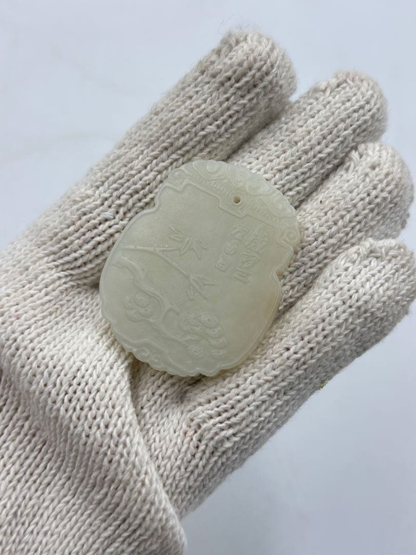 和田玉 古玉 根付 砡雕刻 白玉 中国美術 重さ約 23g