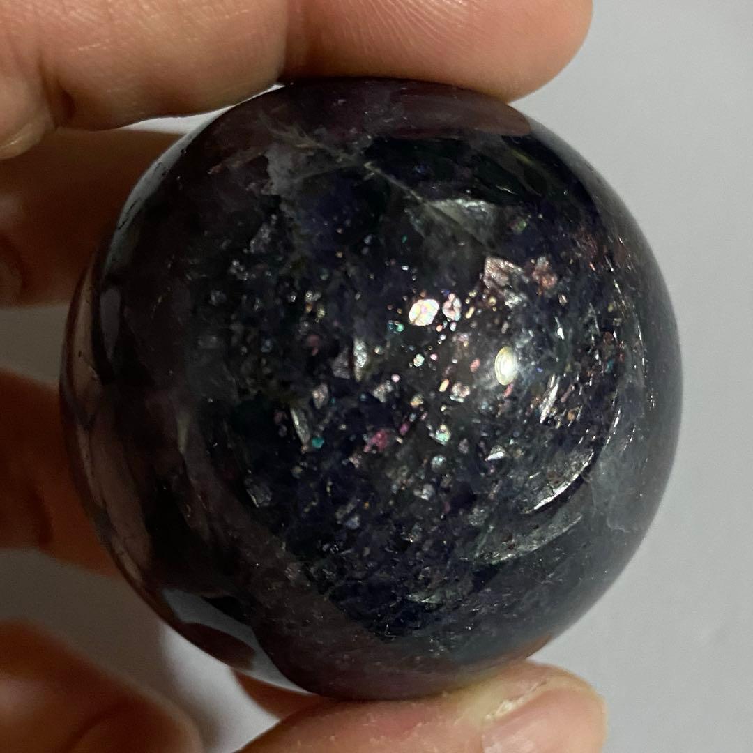 高品質　天然石　アイオライトサンストーン　スフィア　丸玉