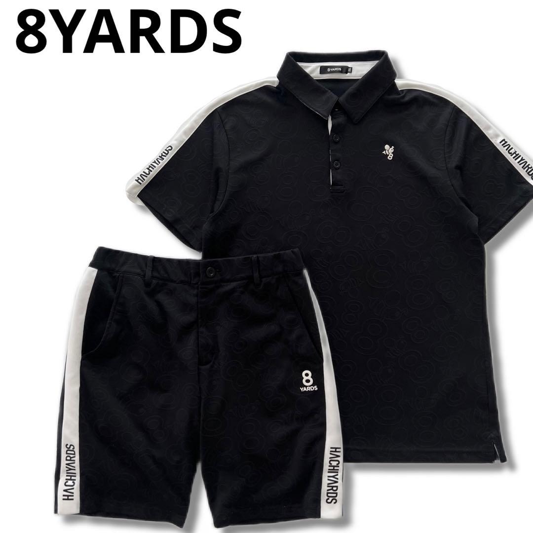 8YARDS ハチヤーズ　総柄　セットアップ　シャツ　ハーフパンツ　メンズ　ロゴ