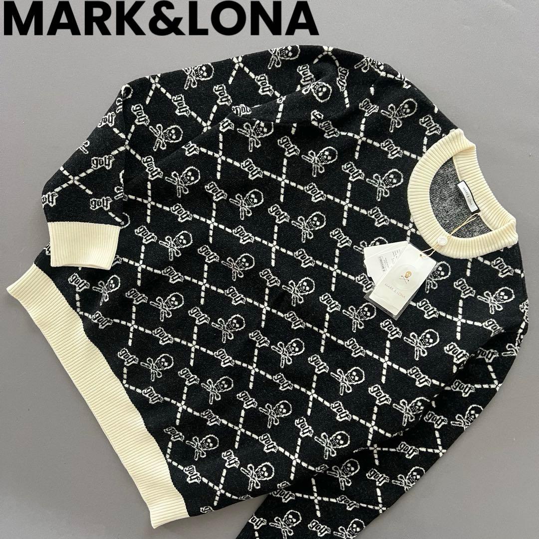 【新品】MARK&LONA マークアンドロナ　総柄　ニット　セーター　メンズ　黒